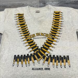 Vintage 90s Murina Don‎ Panchos Bandolier Mens L Mexican Restaurant Graphic Tee